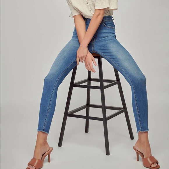 Nature Denim Denim - NATURE DENIM Diane High Rise Ankle Skinny Denim Jeans Raw Hem Size 25 NEW